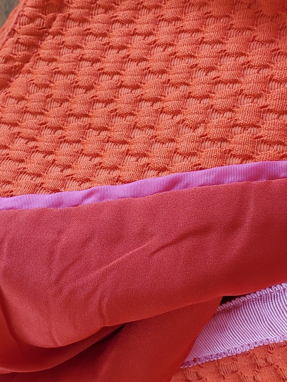 J. Crew Jcrew Womens Orange Quilted Jacket with Pink Grograin Trim Size 6 - Picture 8 of 10